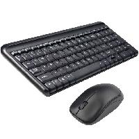 KIT TECLADO Y MOUSE QUARONI INALAMBRICO 2.4GHZ COLOR NEGRO  / EXISTENCIA 2656