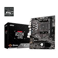 MB MSI A520 AMD S-AM4 3A GEN/2XDDR4 3200/HDMI/DVI/4XUSB 3.2/M.2/MICRO ATX/GAMA BASICA  / EXISTENCIA 41